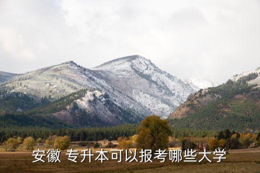 安徽 專升本可以報考哪些大學