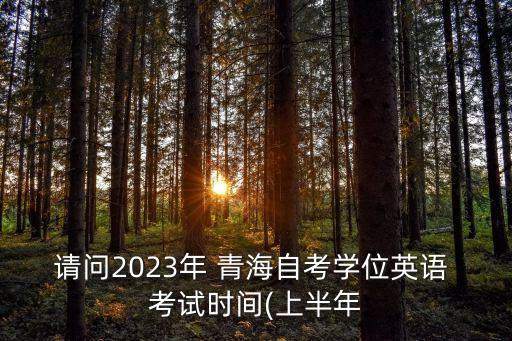 請問2023年 青海自考學(xué)位英語 考試時(shí)間(上半年