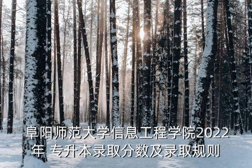  阜陽(yáng)師范大學(xué)信息工程學(xué)院2022年 專升本錄取分?jǐn)?shù)及錄取規(guī)則