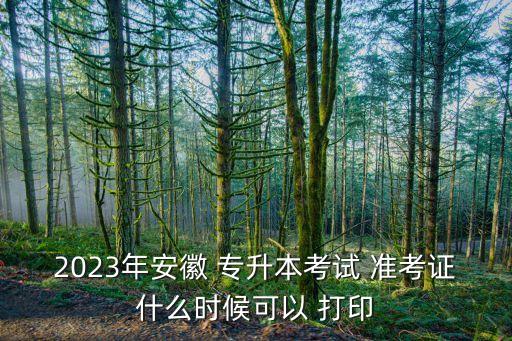 2023年安徽 專升本考試 準考證什么時候可以 打印