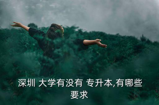  深圳 大學有沒有 專升本,有哪些要求