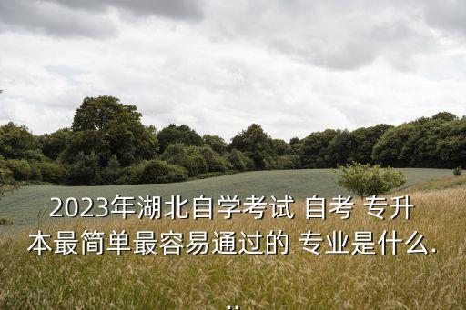 2023年湖北自學(xué)考試 自考 專升本最簡(jiǎn)單最容易通過的 專業(yè)是什么...