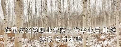 在重慶經(jīng)貿(mào)職業(yè)學院大專畢業(yè)后,能繼續(xù)報 專升本嗎