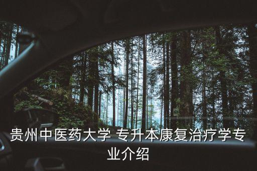 貴州中醫(yī)藥大學(xué) 專升本康復(fù)治療學(xué)專業(yè)介紹