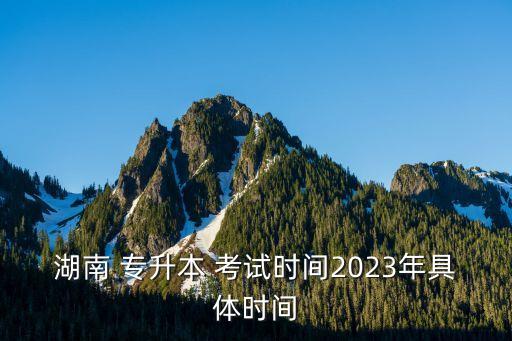 湖南 專升本 考試時(shí)間2023年具體時(shí)間
