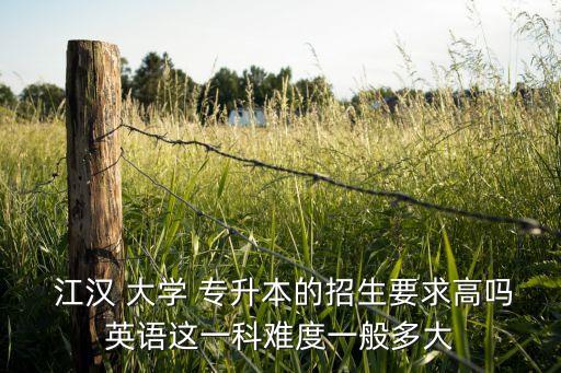  江漢 大學 專升本的招生要求高嗎英語這一科難度一般多大
