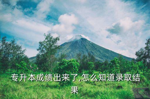  專升本成績出來了,怎么知道錄取結果