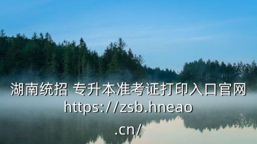湖南統(tǒng)招 專升本準(zhǔn)考證打印入口官網(wǎng)https://zsb.hneao.cn/