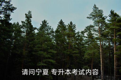 請問寧夏 專升本考試內容