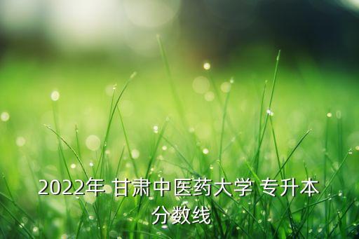 2022年 甘肅中醫(yī)藥大學 專升本 分數(shù)線