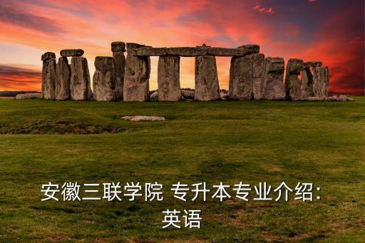  安徽三聯(lián)學(xué)院 專升本專業(yè)介紹: 英語