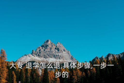 大專 退學(xué)怎么退,具體步驟,一步一步的