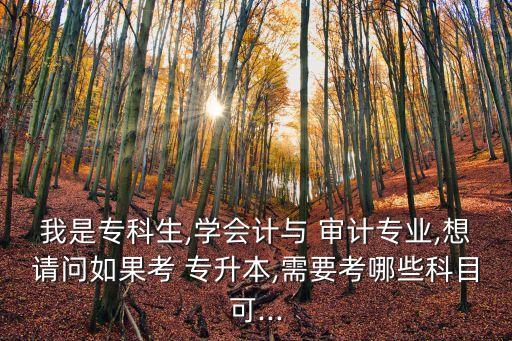 我是?？粕?學會計與 審計專業(yè),想請問如果考 專升本,需要考哪些科目可...