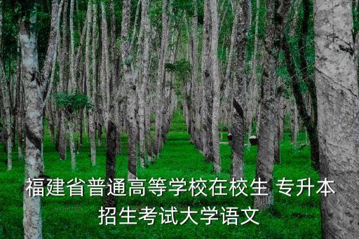  福建省普通高等學(xué)校在校生 專升本招生考試大學(xué)語(yǔ)文