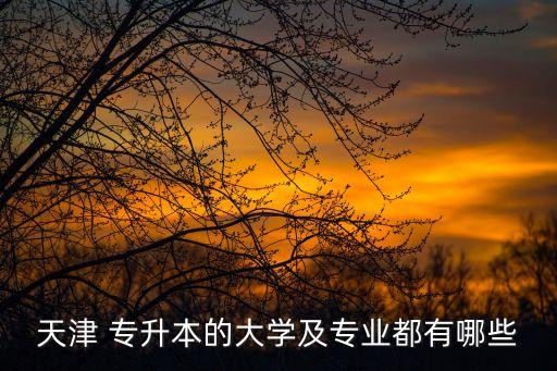 天津 專升本的大學(xué)及專業(yè)都有哪些
