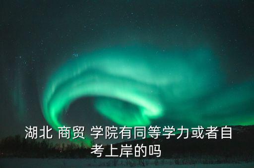 湖北 商貿(mào) 學(xué)院有同等學(xué)力或者自考上岸的嗎