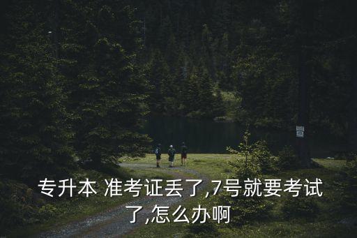  專升本 準考證丟了,7號就要考試了,怎么辦啊