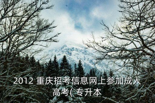 重慶專升本考試報名網(wǎng)