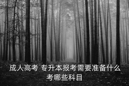  成人高考 專升本報(bào)考需要準(zhǔn)備什么考哪些科目