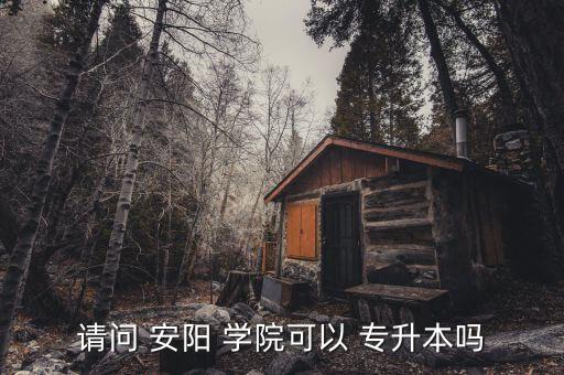 請問 安陽 學院可以 專升本嗎