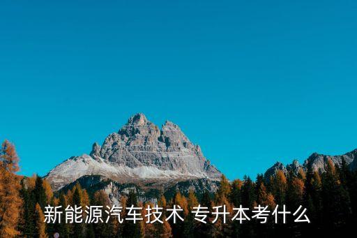 新能源汽車技術(shù) 專升本考什么