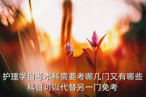 護(hù)理學(xué)自考本科需要考哪幾門又有哪些科目可以代替另一門免考
