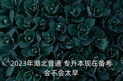 2023年湖北普通 專升本現(xiàn)在備考會(huì)不會(huì)太早