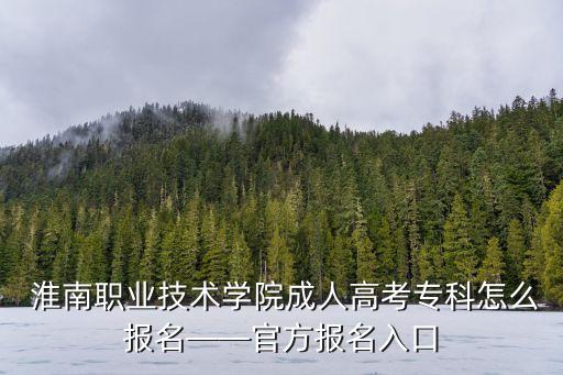  淮南職業(yè)技術學院成人高考?？圃趺磮竺俜綀竺肟? class=