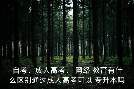  自考、成人高考、 網(wǎng)絡(luò) 教育有什么區(qū)別通過成人高考可以 專升本嗎