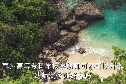 亳州高等?？茖W校學幼師可不可以升本幼師資格證好考嗎