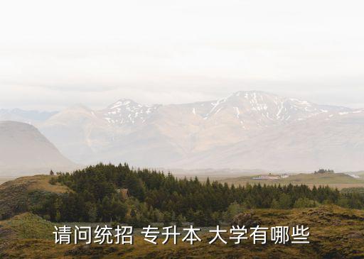 請(qǐng)問(wèn)統(tǒng)招 專(zhuān)升本 大學(xué)有哪些