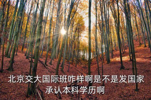  北京交大國際班咋樣啊是不是發(fā)國家承認(rèn)本科學(xué)歷啊