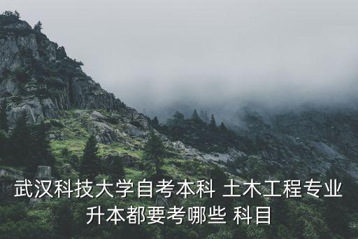 武漢科技大學(xué)自考本科 土木工程專業(yè)升本都要考哪些 科目