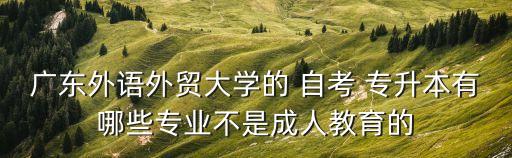 廣東外語外貿(mào)大學(xué)的 自考 專升本有哪些專業(yè)不是成人教育的