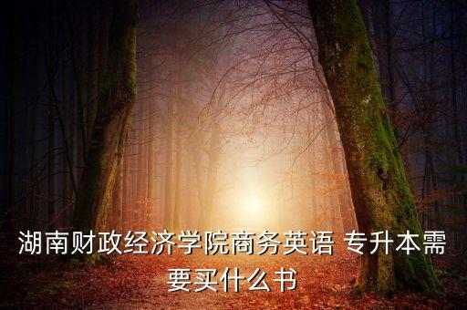 湖南財(cái)政經(jīng)濟(jì)學(xué)院商務(wù)英語 專升本需要買什么書