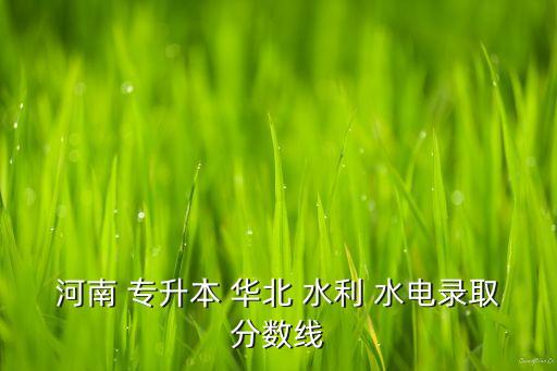 河南 專升本 華北 水利 水電錄取分數(shù)線