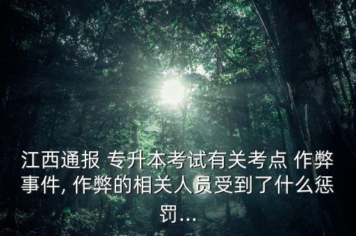 江西通報(bào) 專(zhuān)升本考試有關(guān)考點(diǎn) 作弊事件, 作弊的相關(guān)人員受到了什么懲罰...