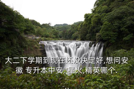 大二下學(xué)期到現(xiàn)在還沒決定好,想問安徽 專升本中安, 星火,精英哪個...