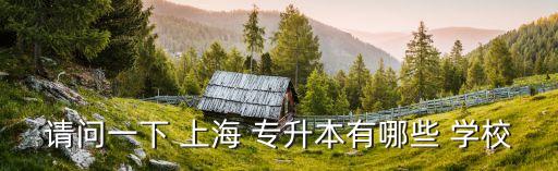 請問一下 上海 專升本有哪些 學(xué)校