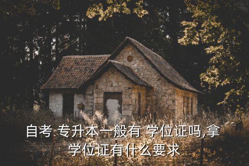 自考 專升本一般有 學位證嗎,拿 學位證有什么要求