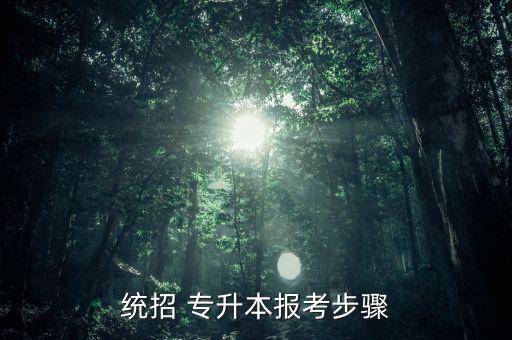 統(tǒng)招 專升本報(bào)考步驟