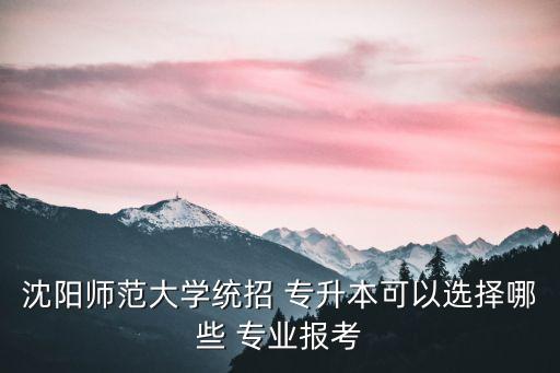 沈陽師范大學統(tǒng)招 專升本可以選擇哪些 專業(yè)報考