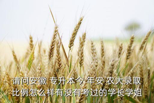 請問安徽 專升本今 年安 農(nóng)大錄取比例怎么樣有沒有考過的學(xué)長學(xué)姐