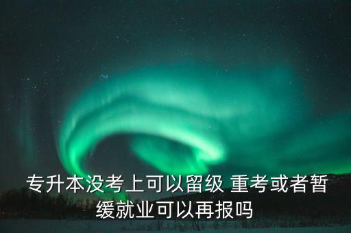  專升本沒考上可以留級 重考或者暫緩就業(yè)可以再報嗎
