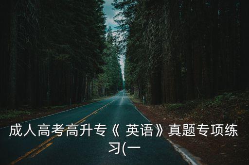 成人高考高升專《 英語》真題專項練習(xí)(一
