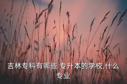 吉林?？朴心男?專升本的學(xué)校,什么專業(yè)