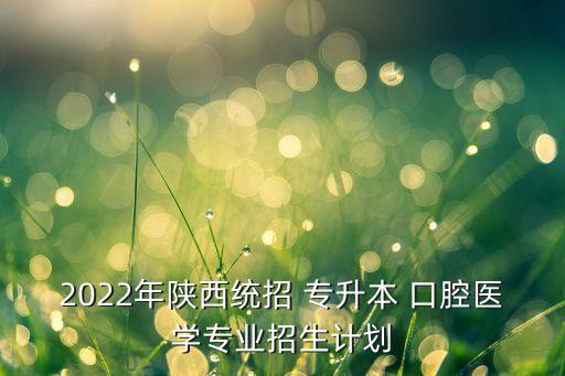 2022年陜西統(tǒng)招 專升本 口腔醫(yī)學(xué)專業(yè)招生計(jì)劃