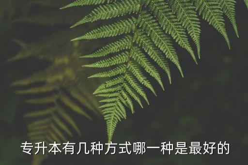 專升本有幾種方式哪一種是最好的