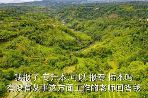 我報(bào)了 專升本,可以 報(bào)專 插本嗎有沒(méi)有從事這方面工作的老師回答我