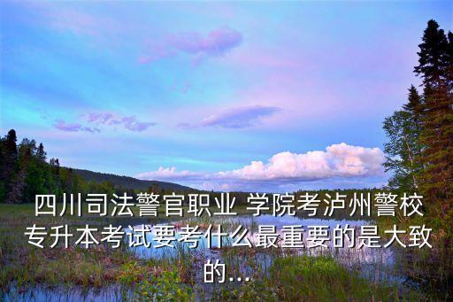 四川警察學(xué)院專(zhuān)升本2018